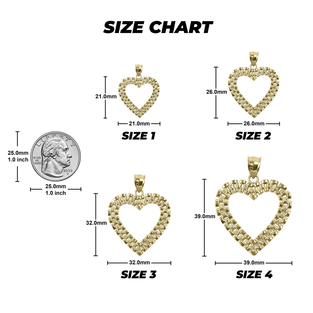 10k Gold Royal Rollie Heart Pendant
