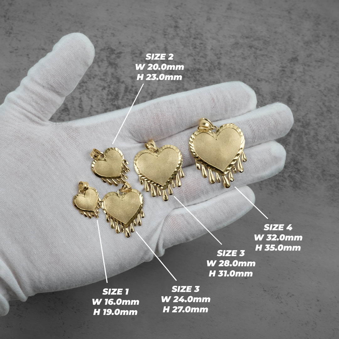 10k Gold Dripping DC Heart Pendant