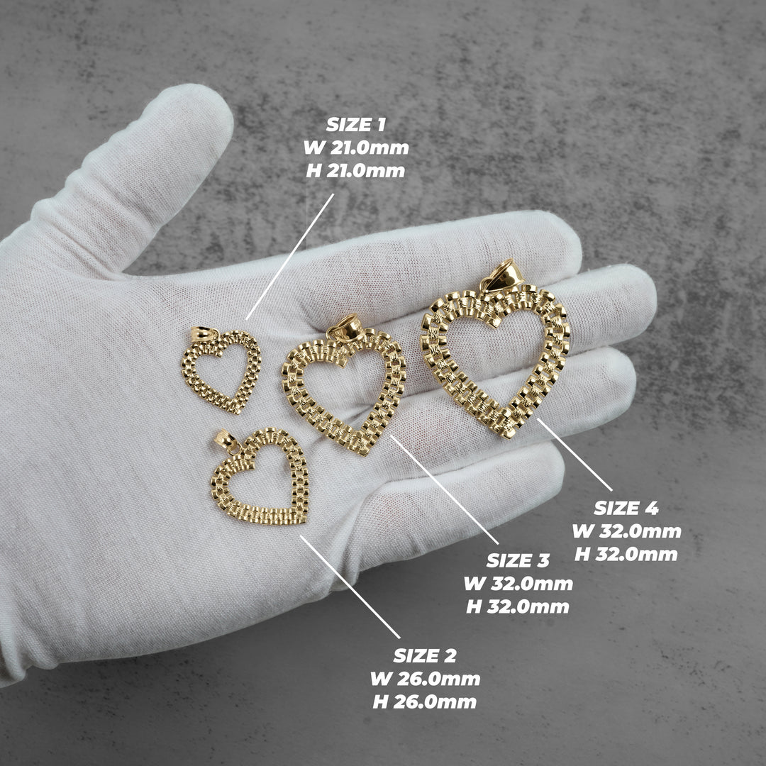10k Gold Royal Rollie Heart Pendant