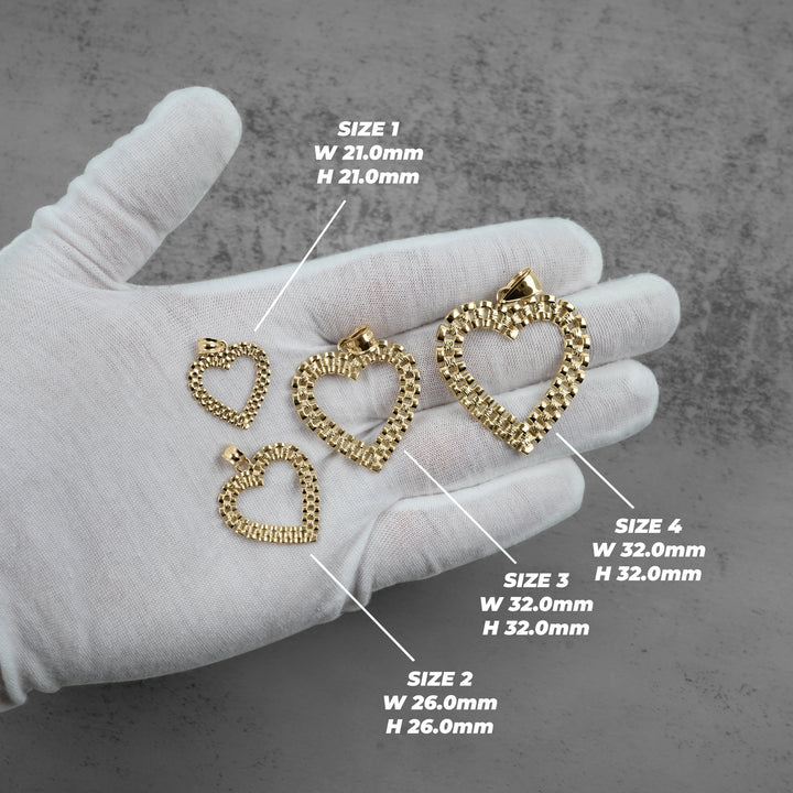 10k Gold Royal Rollie Heart Pendant