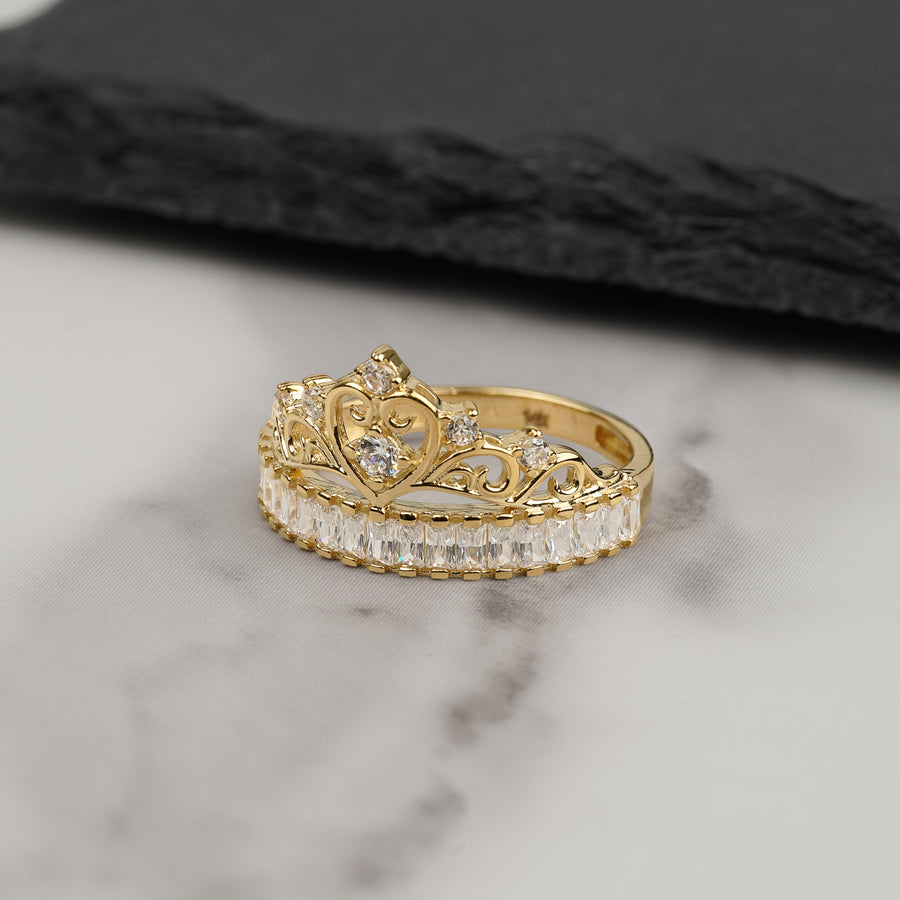 14k Gold Leir Queen Princess Crown Ring