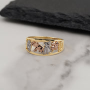 10k & 14k Gold Lucky Motif Ring (Two-tone)
