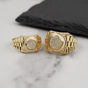 10k Gold Blin Round Signet Rollie Ring