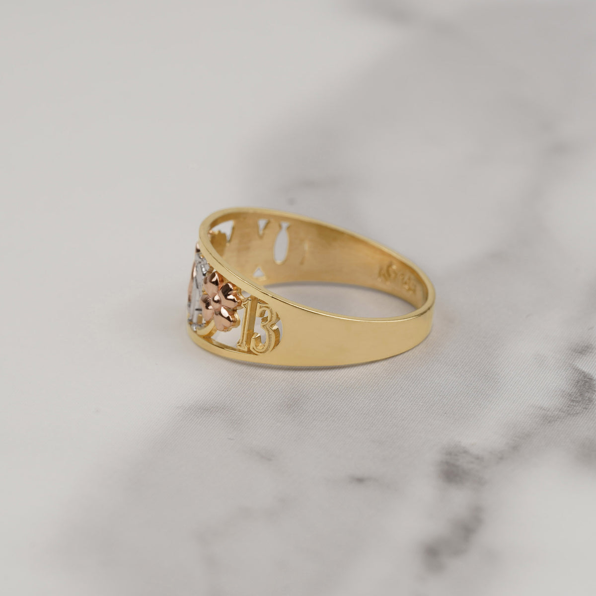 10k & 14k Gold Lucky Motif Ring (Two-tone)