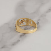 10k & 14k Gold Lucky Motif Ring (Two-tone)