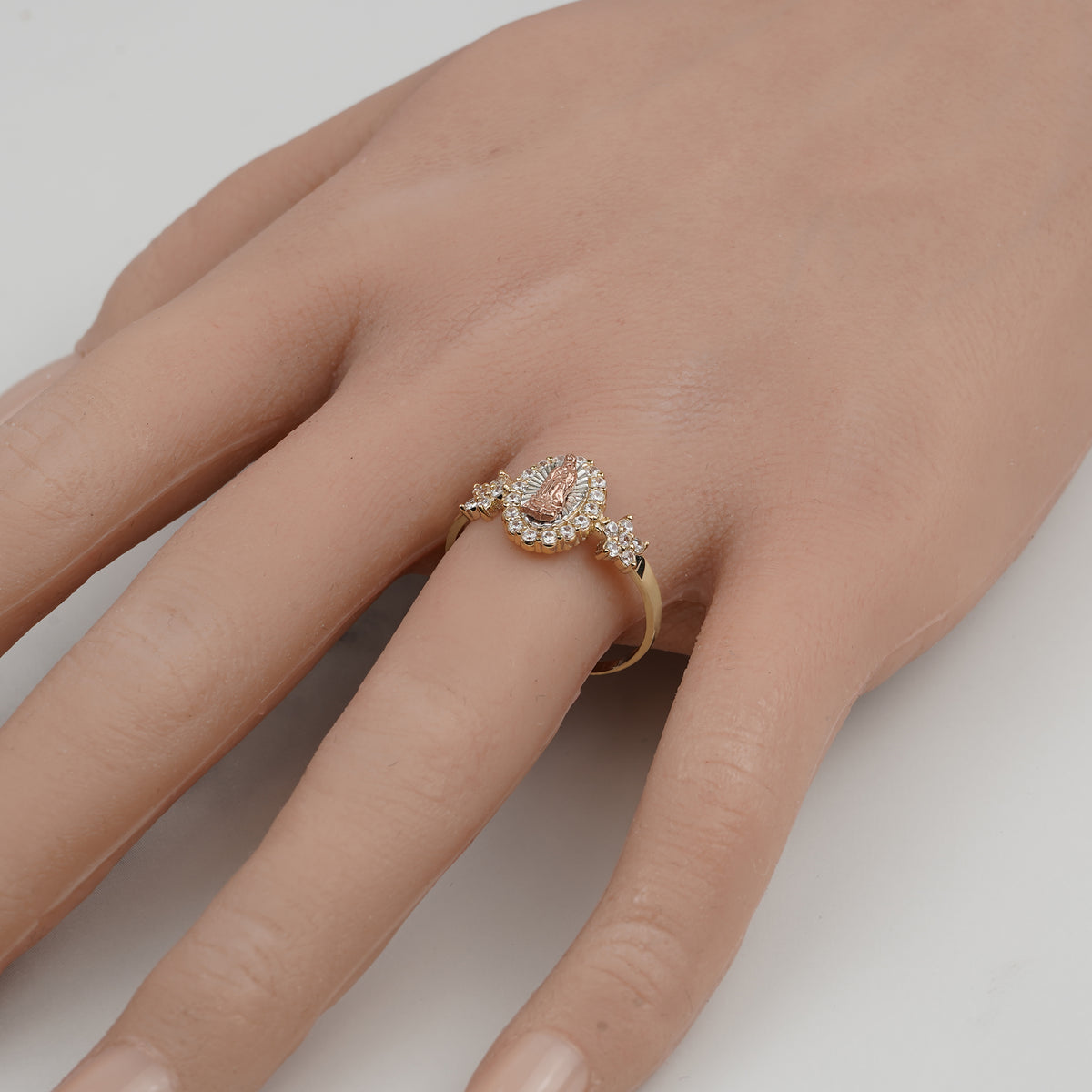 10k & 14k Gold Elvor Virgin Mary CZ Ring