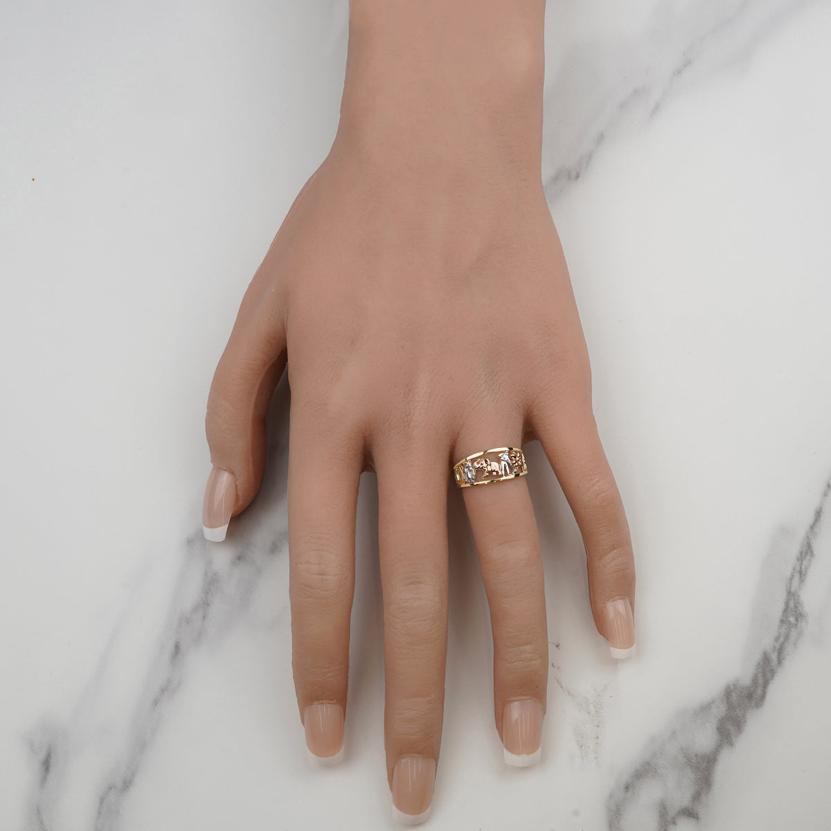 10k & 14k Gold Lucky Motif Ring (Two-tone)