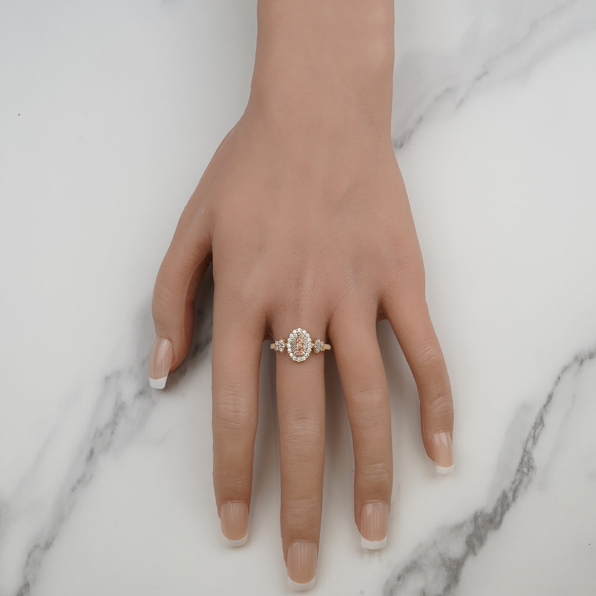10k & 14k Gold Elvor Virgin Mary CZ Ring