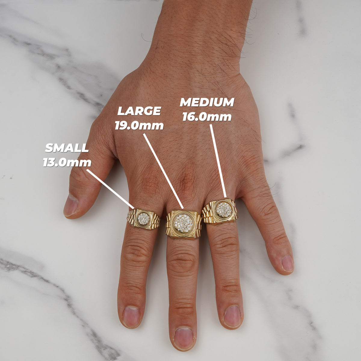 10k Gold Blin Round Signet Rollie Ring