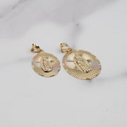 10k & 14k Gold Solia Virgin Mary Featherlight Oval Pendant (Tricolor Gold)