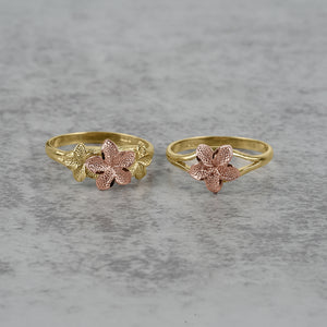 10k & 14k Gold Fiori Flower Tricolor Ring