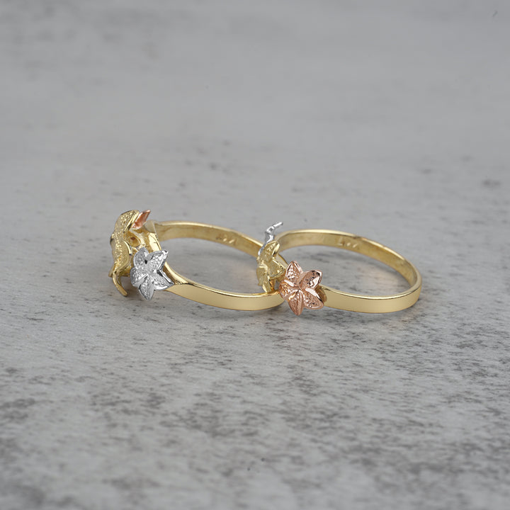 10k & 14k Gold Classic DC Tricolor Flower Ring