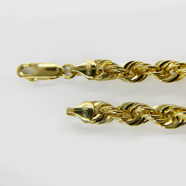 10k Gold Classic Rope Bracelet/Anklet (Solid)