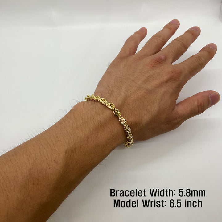 10k Gold Classic Rope Bracelet/Anklet (Solid)