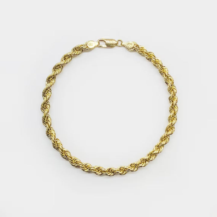 10k Gold Classic Rope Bracelet/Anklet (Solid)