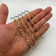 10k Gold Classic Figaro Link Bracelet/Anklet