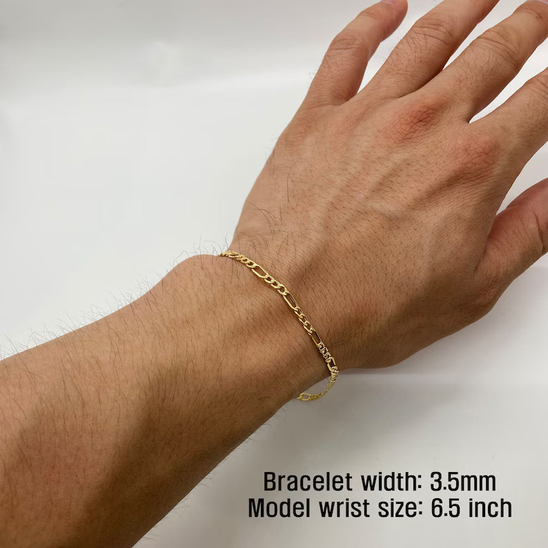 10k Gold Classic Figaro Link Bracelet/Anklet
