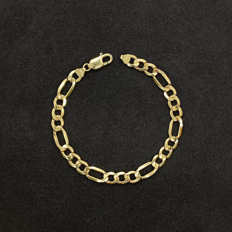 10k Gold Classic Figaro Link Bracelet/Anklet