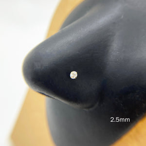 14k Gold Classic Round Classic CZ Nose Stud