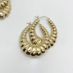 10k Gold Peoni Classic Shrimp Hoop Earrings