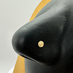 14k Gold Nugget Round Stud Nose Ring