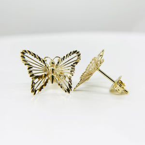 10k & 14k Gold Classic Butterfly Stud Earrings