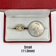 10k - 14k Butterfly shaped  Quinceanera ring next to a quarter for scale.