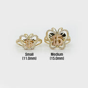 Two 10k - 14k butterfly shaped Quinceanera rings, one small and one medium.