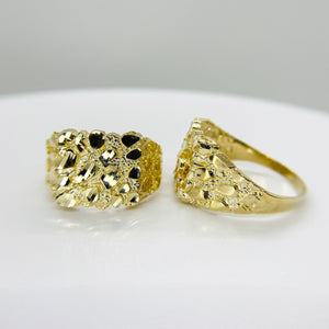 10k & 14k Gold Classic Nugget Square Ring