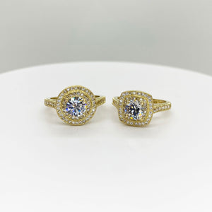 10k Gold Marry Engagement Iced CZ Ring