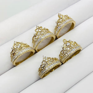 14k Gold Queen Crown CZ Ring