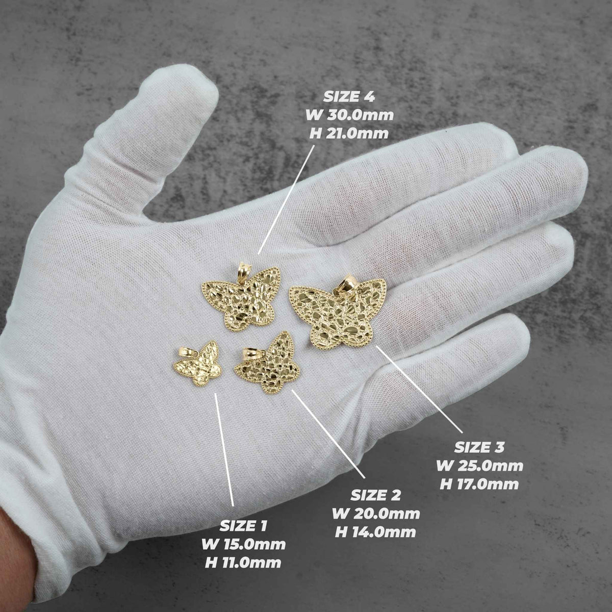 10k Gold Tyvor Nugget Butterfly DC Pendant