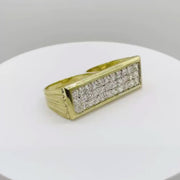 10k Gold Princess CZ Two Finger Ring