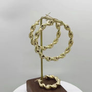 10k Gold Twisted Hoop Earrings (6.0mm)