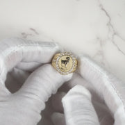 10k & 14k Gold Twelve Zodiac Constellation Signet CZ Men Ring