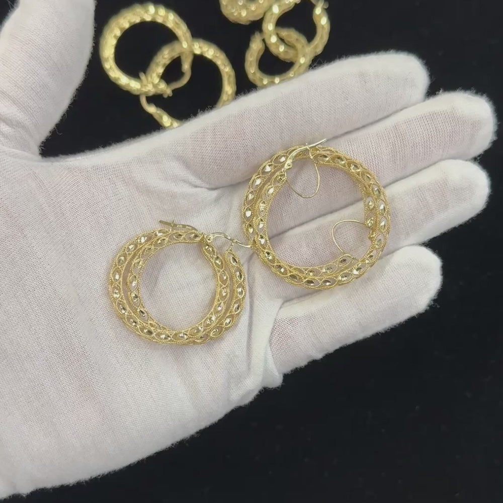 10k Gold Classic Turkish Round Hoop Earrings