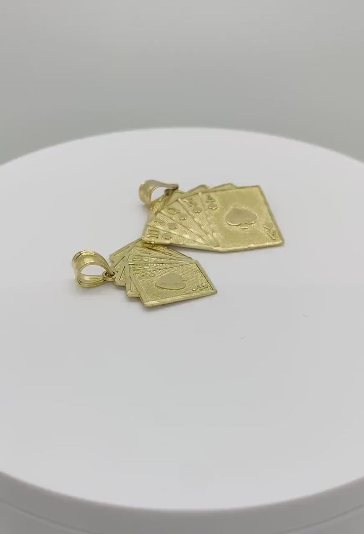 10k Gold Classic Royal Flush DC Pendant Necklace