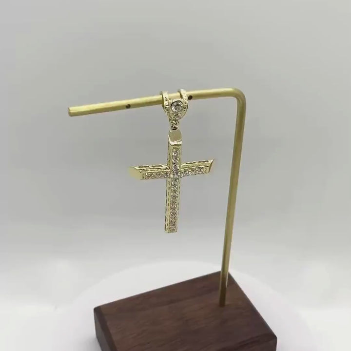 10k & 14k Gold Luxe Cross Pendant Necklace