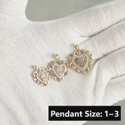10k & 14k Gold Quinceanera Bloom Rose Two-Tone Heart Pendant Necklace