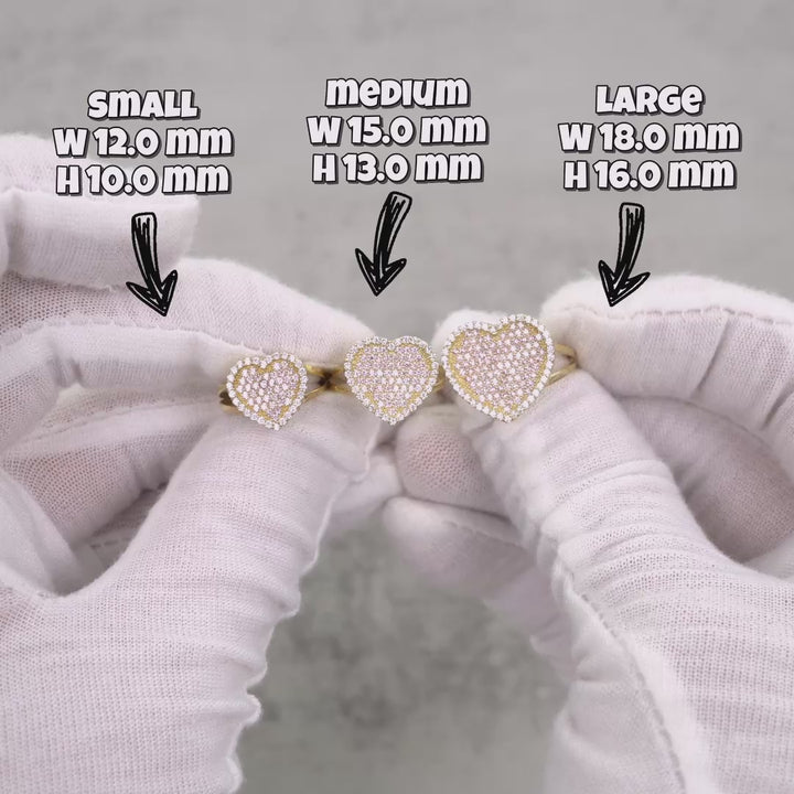 10k Gold Dazzling Heart Pink CZ Ring