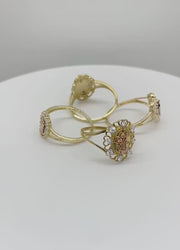 14k Gold Assorted Virgin Mary Two-Tone CZ Ring