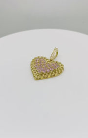 10k Gold Rollie Heart CZ Pendant