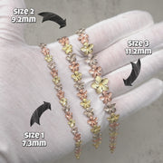 10k & 14k Gold Fiori Hibiscus Flower Tricolor Bracelet