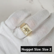 10k & 14k Gold Bling Rectangle Nugget Ring