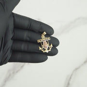 14k Gold Divine Two-Tone Guadalupe Anchor Pendant