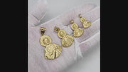 14k Gold Matte San Judas Half Body Necklace