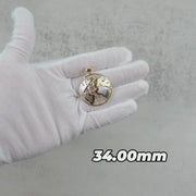 10k Gold The World Round Pendant Necklace (Two-Tone)
