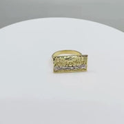 10k Gold Classic Last Supper Rectangle Two-Tone Ring