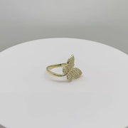 10k Gold Gleam Butterfly CZ Curve Ring