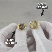 10k & 14k Gold Classic Aztec Mayan Calendar Round Nugget Ring